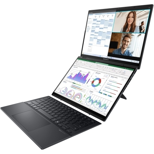 Laptop ASUS Zenbook Duo 14 OLED (2025) UX8406CA-QL118X, Intel Core Ultra 7 255H, 2 x 14 inch Touch, RAM 32GB, SSD 1TB, Intel Arc 140T, Windows 11 Pro, Inkwell Gray