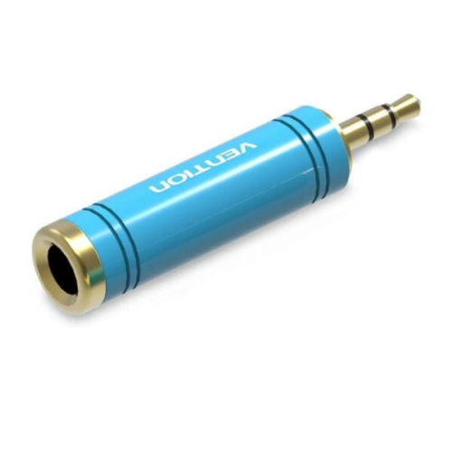Adaptor audio Vention, Jack M-Jack m 3.5mm-6.35mm, , aluminiu, Camasa PVC, albastru, 