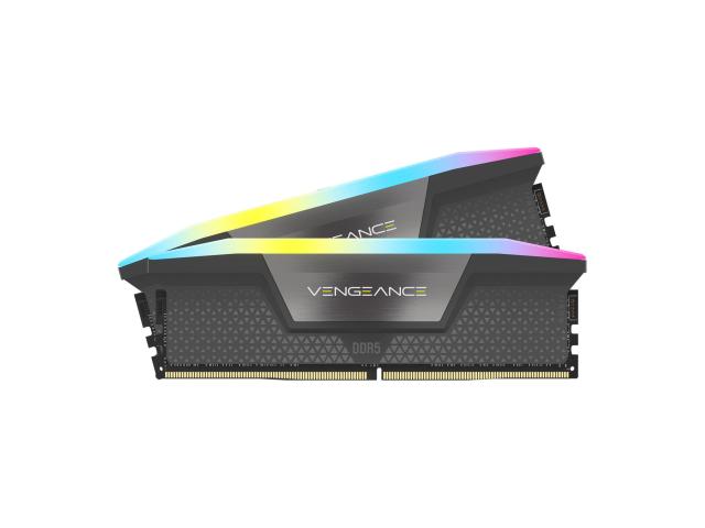 Kit Memorie Corsair Vengeance RGB Gray AMD EXPO, 32GB, DDR5-6400MHz, CL32, Dual Channel