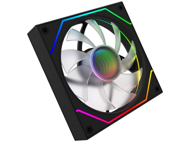 Ventilator AQIRYS Cetus 6P-12SLI18-ARGB, ARGB LED, 120mm, Black