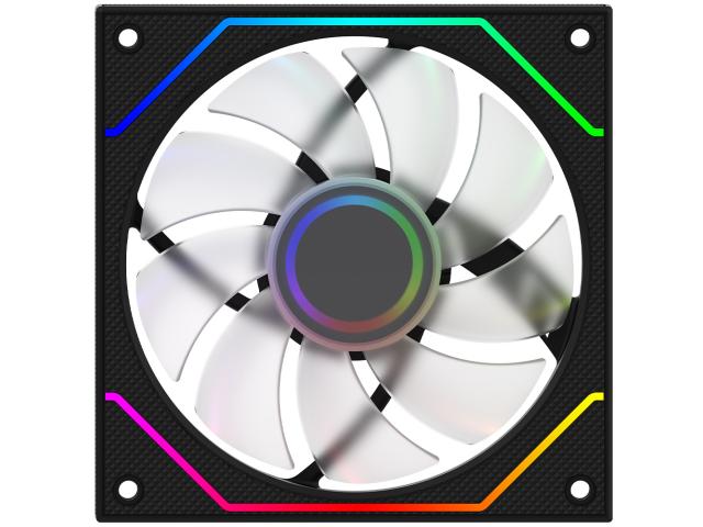 Ventilator AQIRYS Cetus 6P-12SLI18-ARGB, ARGB LED, 120mm, Black