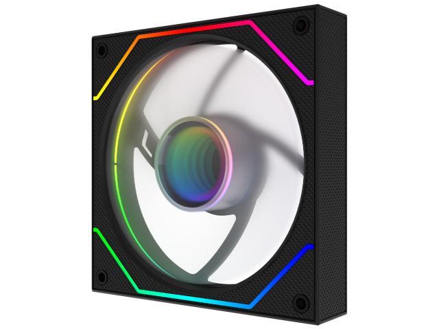 Ventilator AQIRYS Cetus 6P-12SLI18-ARGB, ARGB LED, 120mm, Black