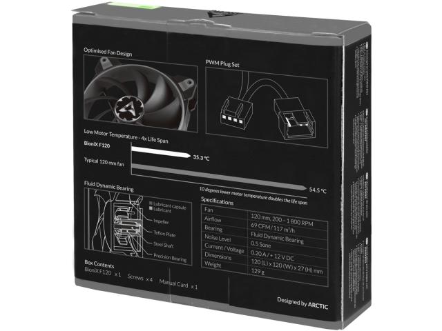 Ventilator Arctic BioniX F120 Grey, 120mm