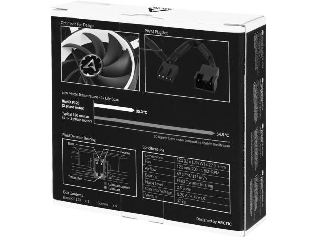 Ventilator Arctic BioniX F120 White, 120mm