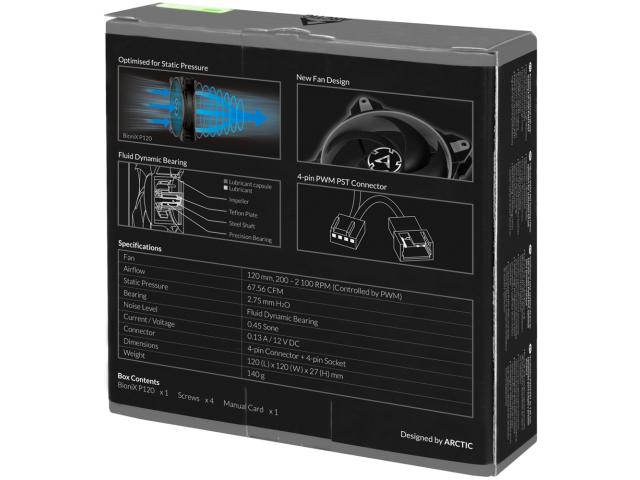 Ventilator Arctic BioniX P120, 120 mm, Grey