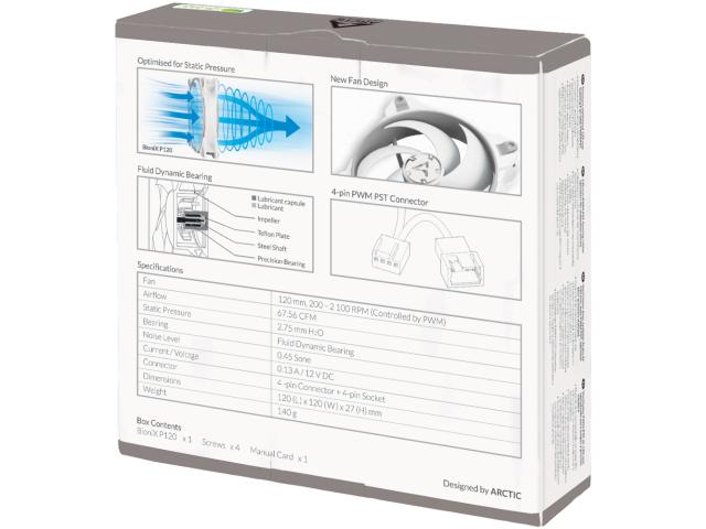 Ventilator Arctic BioniX P120, 120 mm, Grey-White