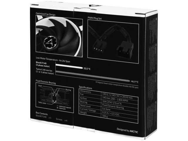 Ventilator Arctic BioniX F140 White, 140mm