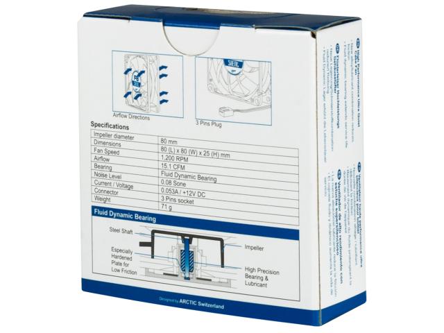 Ventilator Arctic F8 Silent, 80 mm