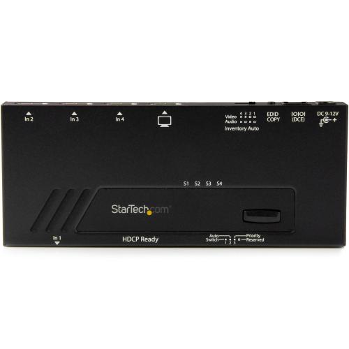 Switch HDMI Startech VS421HD4KA, 4x HDMI, Black
