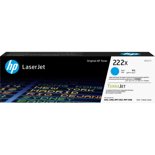 Caartus Toner HP 222X Cyan W2221X