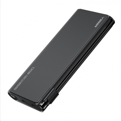 Baterie portabila Veger W2503, 1 x USB-A, 1 x USB-C, 1 x Lightning, 25000 mAh, Black