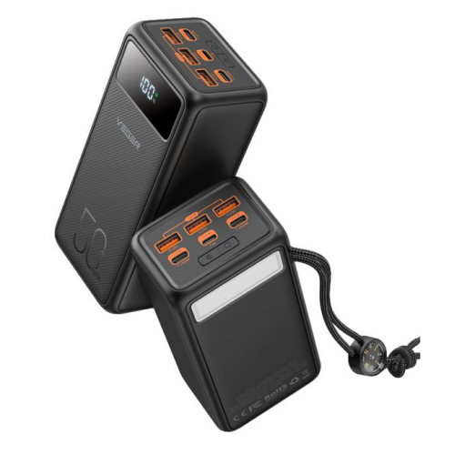 Baterie portabila Veger W5001, 1 x Micro-USB, 3 x USB 2.0, 1 x USB-C, 1 x Lightning, 50000 mAh, 12 V, 3 A, 22.5 W, Black