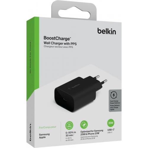 Incarcator retea Belkin WCA004VFBK, 1x USB-C, 25W, Black