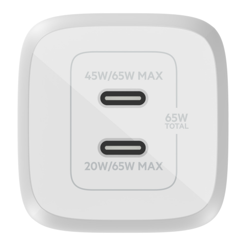 Incarcator Belkin WCH013VFWH, 2x USB-C, 65W , White