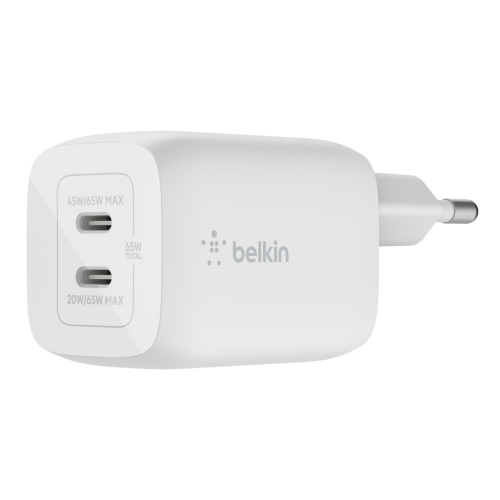 Incarcator Belkin WCH013VFWH, 2x USB-C, 65W , White