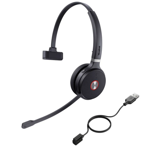 Casca cu microfon Yealink WHM621 with Charging Cable, DECT Wireless, Black