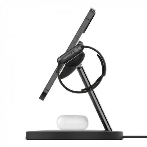 Incarcator wireless Belkin BoostCharge Pro 3-IN-1 MagSafe, 15W, Black