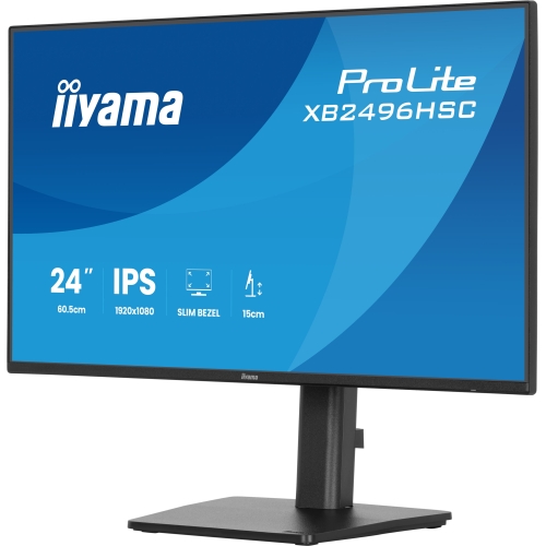 Monitor LED Iiyama ProLite XB2496HSC-B1, 24 inch, 1920 x 1080 pixeli, 3 ms GTG, Black