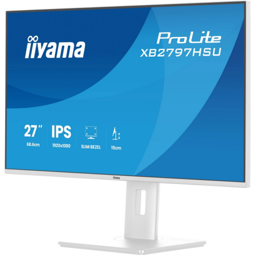 Monitor LED Iiyama ProLite XB2797HSU-W1, 27 inch, 1920 x 1080 pixeli, 4 ms GTG, White