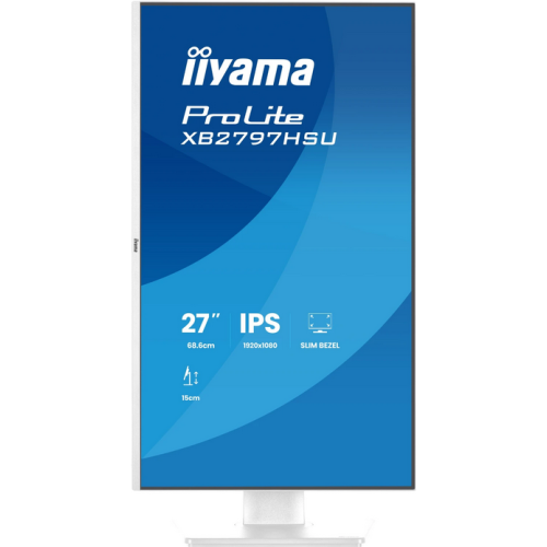 Monitor LED Iiyama ProLite XB2797HSU-W1, 27 inch, 1920 x 1080 pixeli, 4 ms GTG, White