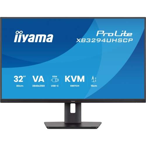 Monitor LED Iiyama ProLite XB3294UHSCP-B1, 31.5 inch, 3840 x 2160 pixeli, 2 ms GTG, Black
