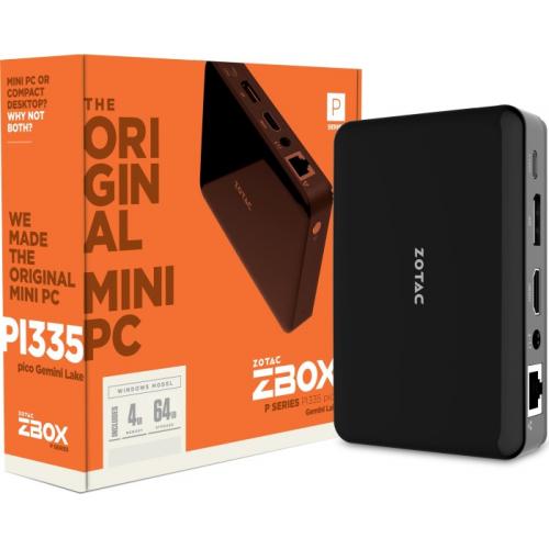 Calculator Zotac ZBOX Pico PI335, Intel Core Celeron Quad Core N4100, 4GB RAM, eMMC 64GB, Intel UHD Graphics 600, Windows 10 PRO